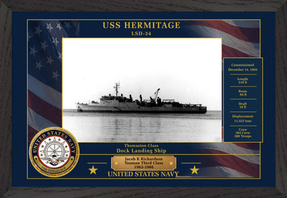 USS Hermitage LSD-34 Framed Patriotic Photo