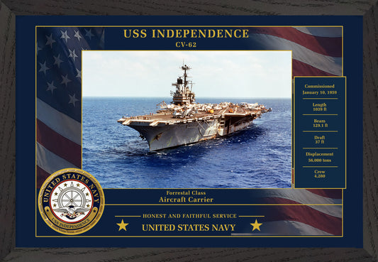 USS Independence CV-62 Framed Patriotic Photo