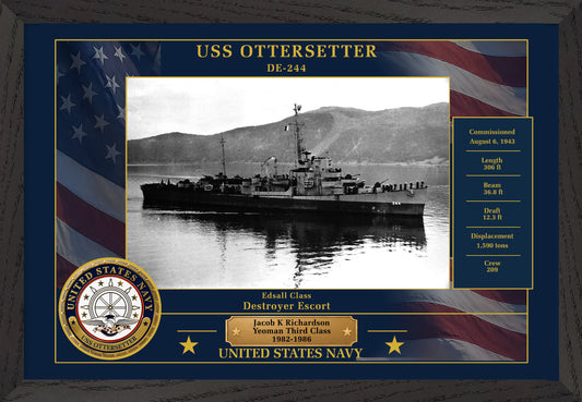 USS Ottersetter DE-244 Framed Patriotic Photo