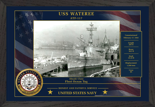 USS Wateree ATF-117 Framed Patriotic Photo