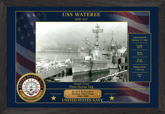 USS Wateree ATF-117 Framed Patriotic Photo