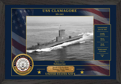USS Clamagore SS-343 Framed Patriotic Photo