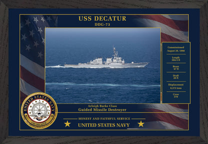 USS Decatur DDG-73 Framed Patriotic Photo