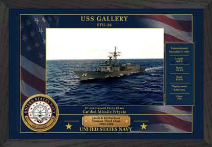 USS Gallery FFG-26 Framed Patriotic Photo