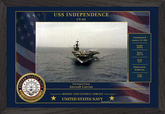 USS Independence CV-62 Framed Patriotic Photo