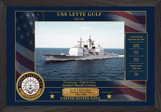 USS Leyte Gulf CG-55 Framed Patriotic Photo