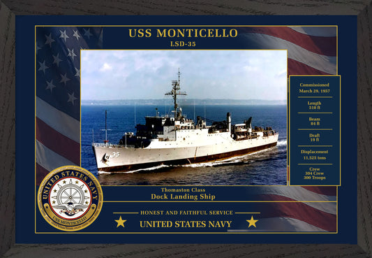 USS Monticello LSD-35 Framed Patriotic Photo