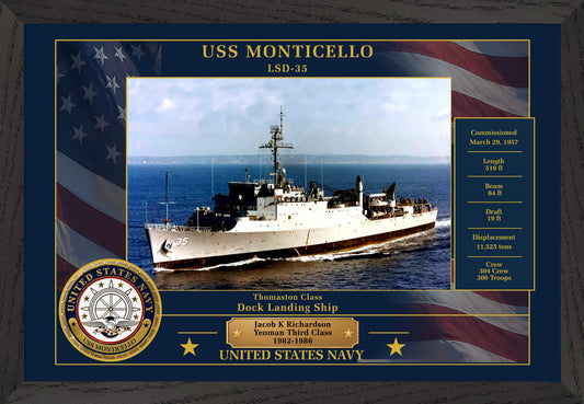 USS Monticello LSD-35 Framed Patriotic Photo