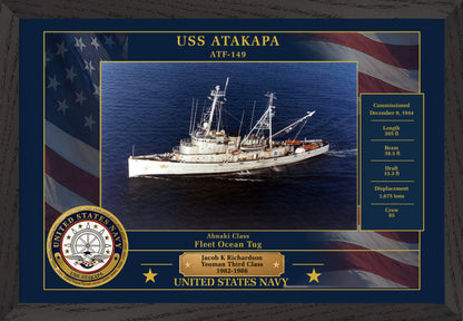 USS Atakapa ATF-149 Framed Patriotic Photo