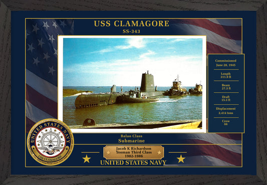 USS Clamagore SS-343 Framed Patriotic Photo