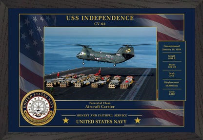 USS Independence CV-62 Framed Patriotic Photo