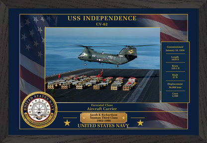 USS Independence CV-62 Framed Patriotic Photo