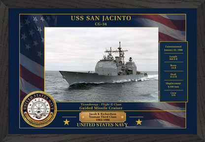 USS San Jacinto CG-56 Framed Patriotic Photo