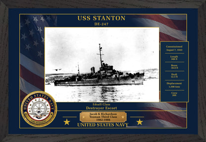 USS Stanton DE-247 Framed Patriotic Photo