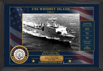 USS Whidbey Island LSD-41 Framed Patriotic Photo
