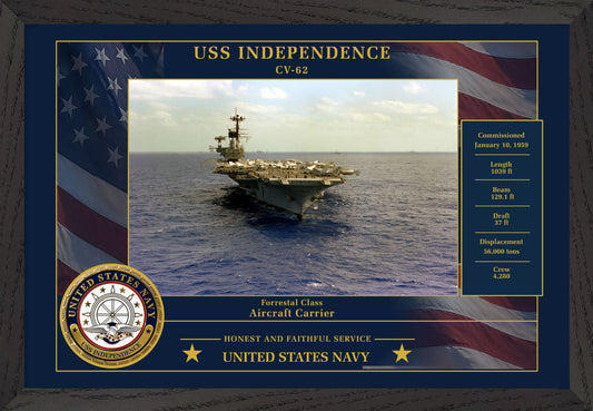 USS Independence CV-62 Framed Patriotic Photo