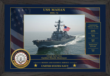 USS Mahan DDG-72 Framed Patriotic Photo
