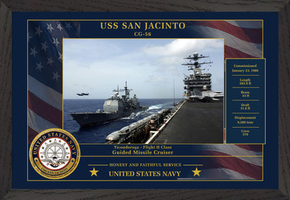 USS San Jacinto CG-56 Framed Patriotic Photo