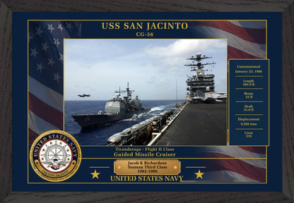 USS San Jacinto CG-56 Framed Patriotic Photo