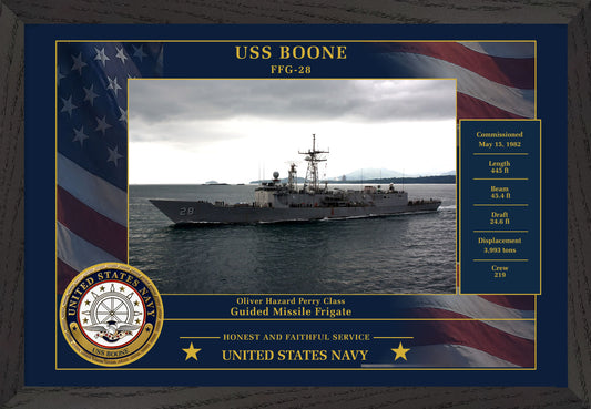 USS Boone FFG-28 Framed Patriotic Photo