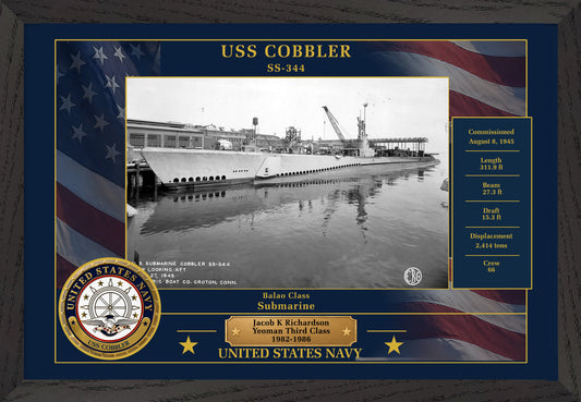 USS Cobbler SS-344 Framed Patriotic Photo