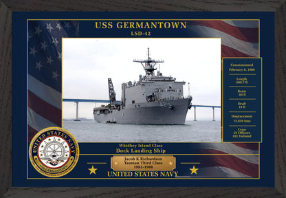 USS Germantown LSD-42 Framed Patriotic Photo