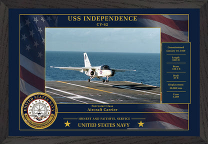USS Independence CV-62 Framed Patriotic Photo