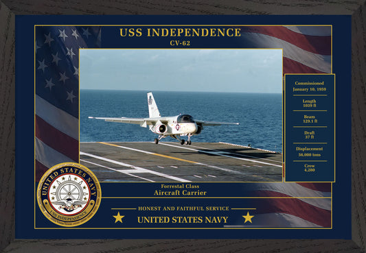 USS Independence CV-62 Framed Patriotic Photo