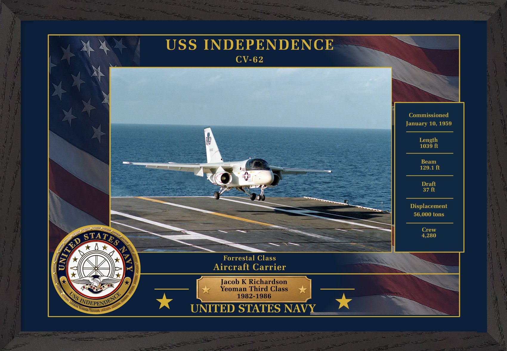 USS Independence CV-62 Framed Patriotic Photo
