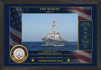 USS Mahan DDG-72 Framed Patriotic Photo