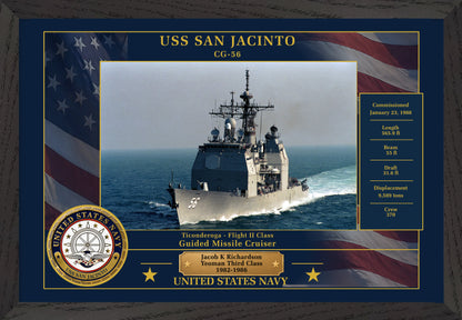 USS San Jacinto CG-56 Framed Patriotic Photo