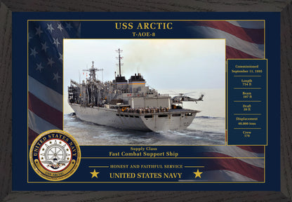 USS Arctic T AOE-8 Framed Patriotic Photo