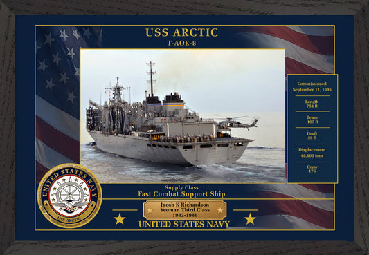 USS Arctic T AOE-8 Framed Patriotic Photo