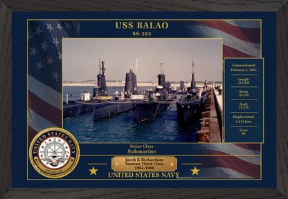 USS Balao SS-285 Framed Patriotic Photo