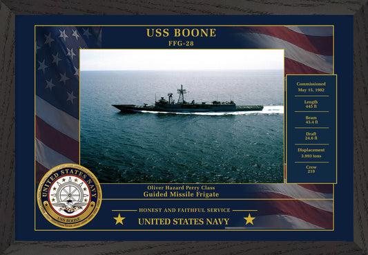 USS Boone FFG-28 Framed Patriotic Photo