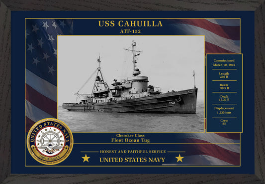 USS Cahuilla ATF-152 Framed Patriotic Photo