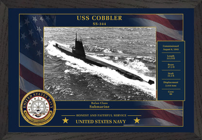 USS Cobbler SS-344 Framed Patriotic Photo