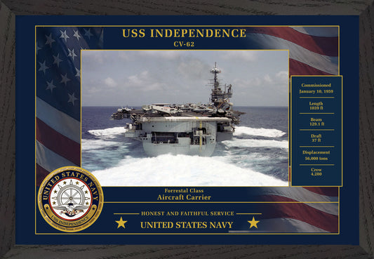 USS Independence CV-62 Framed Patriotic Photo