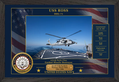 USS Ross DDG-71 Framed Patriotic Photo