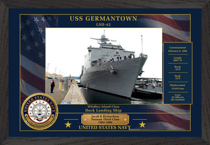 USS Germantown LSD-42 Framed Patriotic Photo