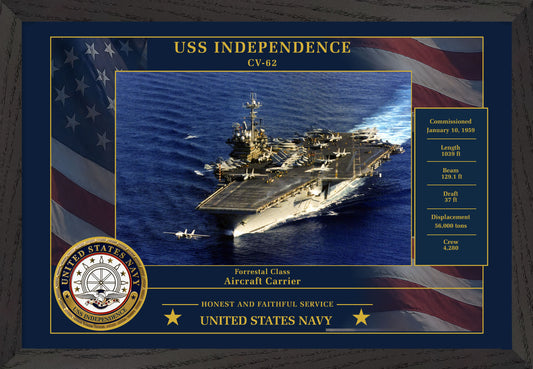 USS Independence CV-62 Framed Patriotic Photo