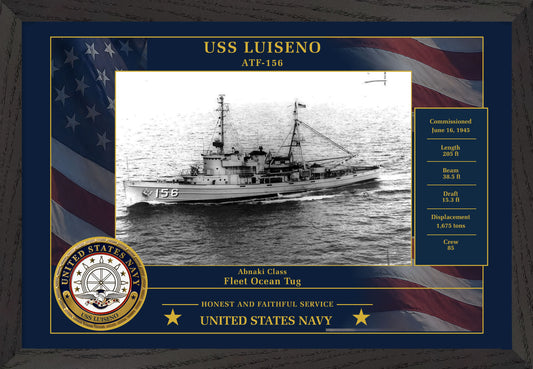 USS Luiseno ATF-156 Framed Patriotic Photo