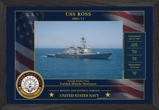 USS Ross DDG-71 Framed Patriotic Photo