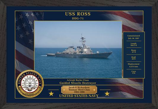 USS Ross DDG-71 Framed Patriotic Photo