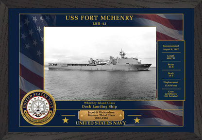 USS Fort Mchenry LSD-43 Framed Patriotic Photo