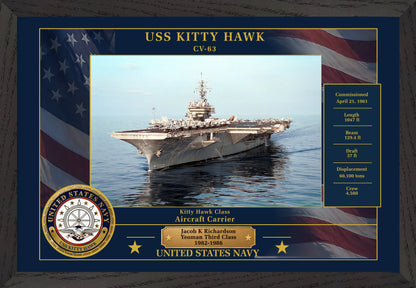 USS Kitty Hawk CV-63 Framed Patriotic Photo