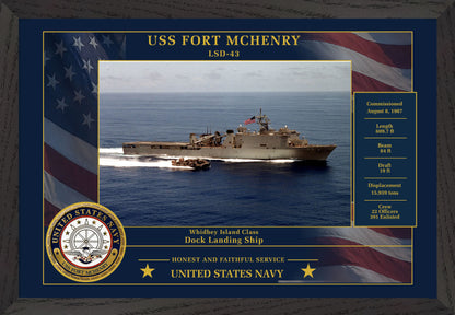 USS Fort Mchenry LSD-43 Framed Patriotic Photo