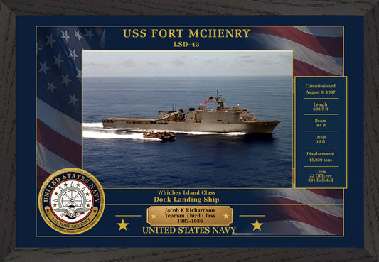 USS Fort Mchenry LSD-43 Framed Patriotic Photo