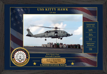 USS Kitty Hawk CV-63 Framed Patriotic Photo