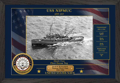 USS Nipmuc ATF-157 Framed Patriotic Photo